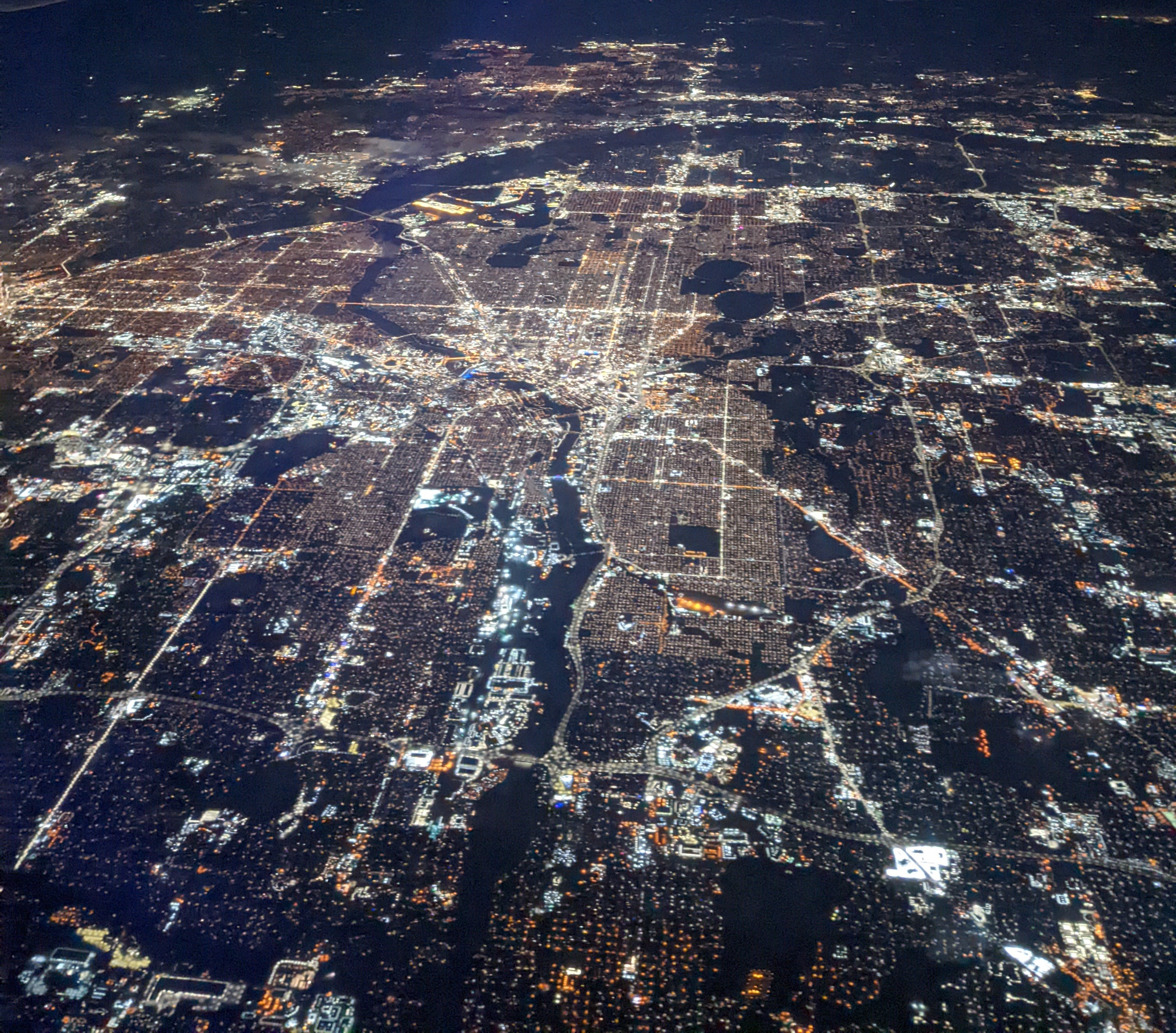Aerial view of Minneapolis&ndsh;Saint Paul, Minnesota taken from my seat on the plane.